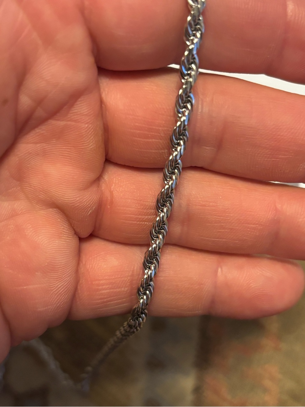 JAXXON Men's Silver Rope Chain Necklace - Picture 8 of 8
